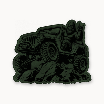 Sasquach Rocking Crawler – Leatherette Morale Patch — Dark Saddle Green