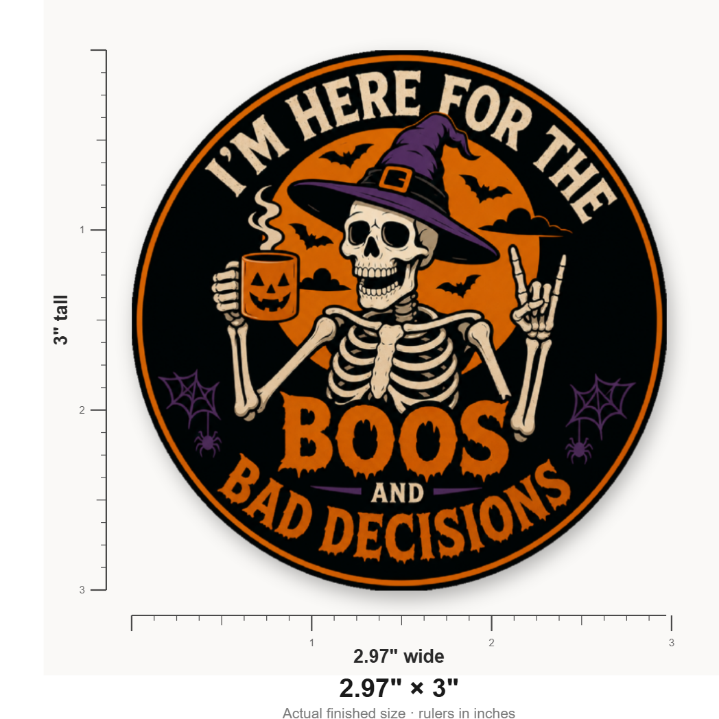 Boos and Bad Descisions – Leatherette Morale Patch — size guide