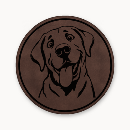 Goofy Labrador – Leatherette Morale Patch — Classic Light Brown