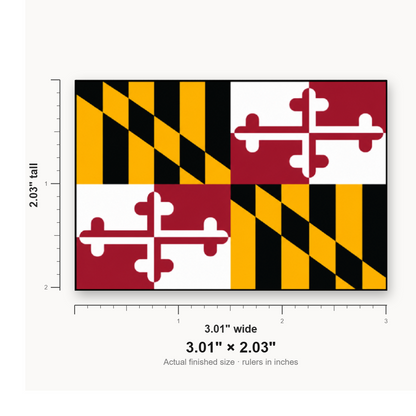 Maryland State Flag – Leatherette Morale Patch — size guide