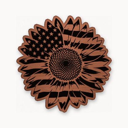 US Flag Sunflower Patch – Leatherette Morale Patch — Copper