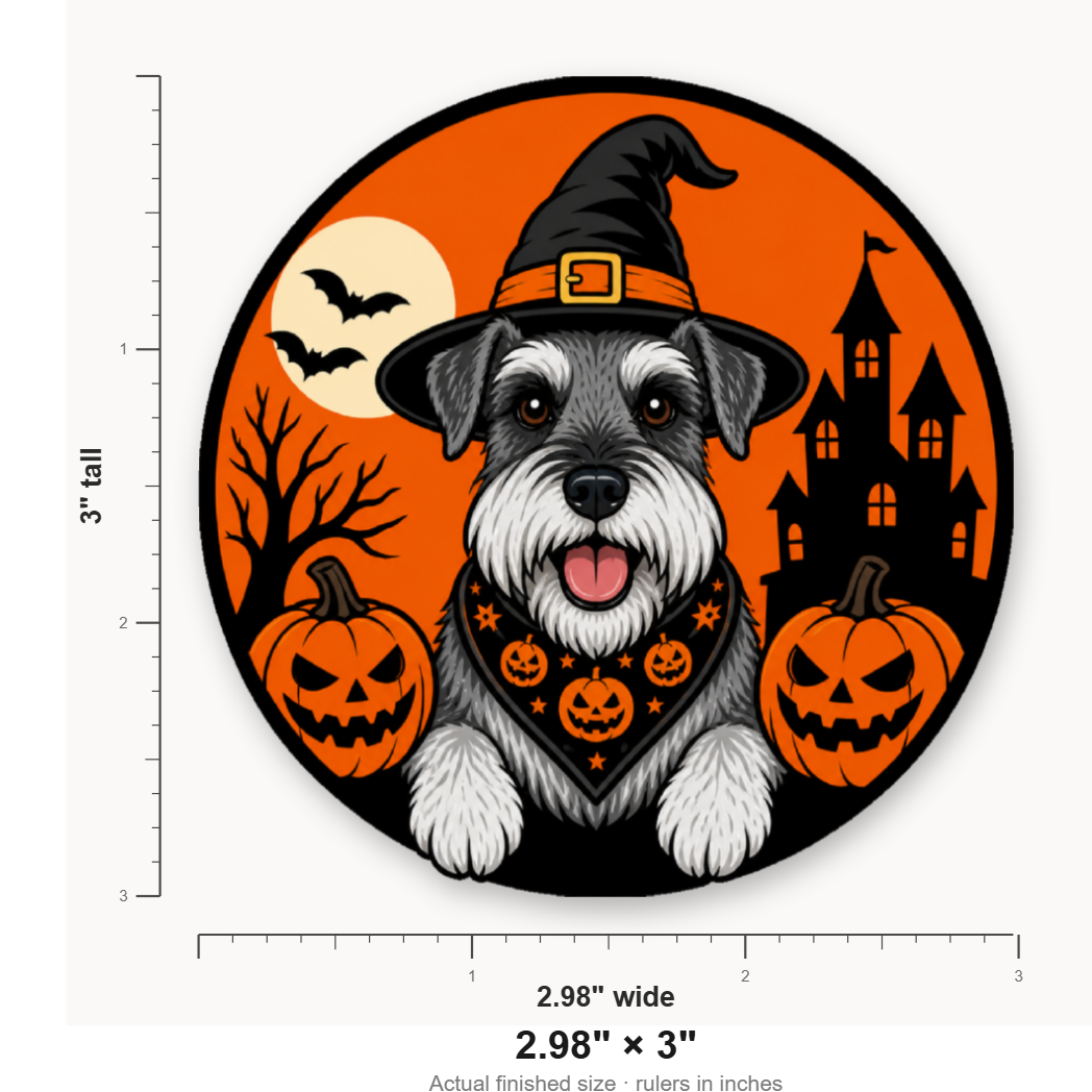 Halloween Schauzer – Leatherette Morale Patch — size guide
