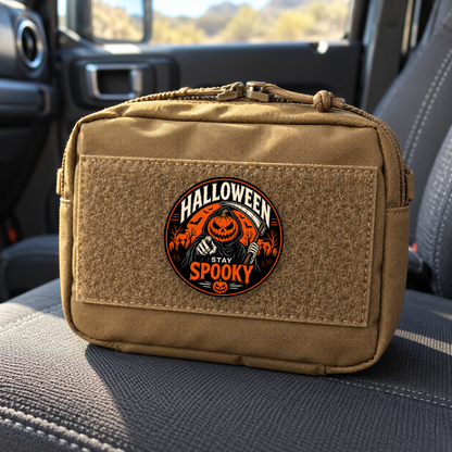 Halloween - Stay Spooky – Leatherette Morale Patch — in use