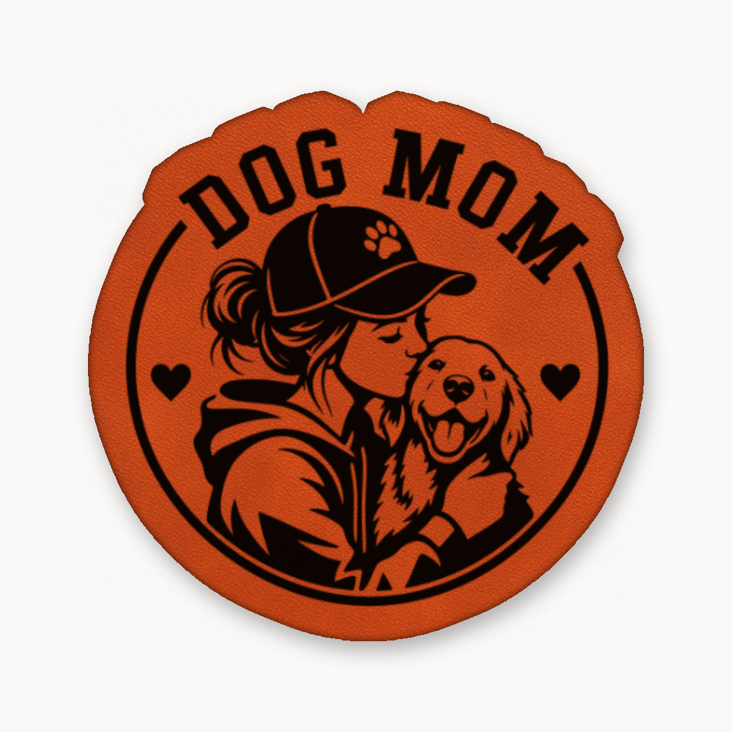Dog Mom Style 2 – Leatherette Morale Patch — Classic Orange