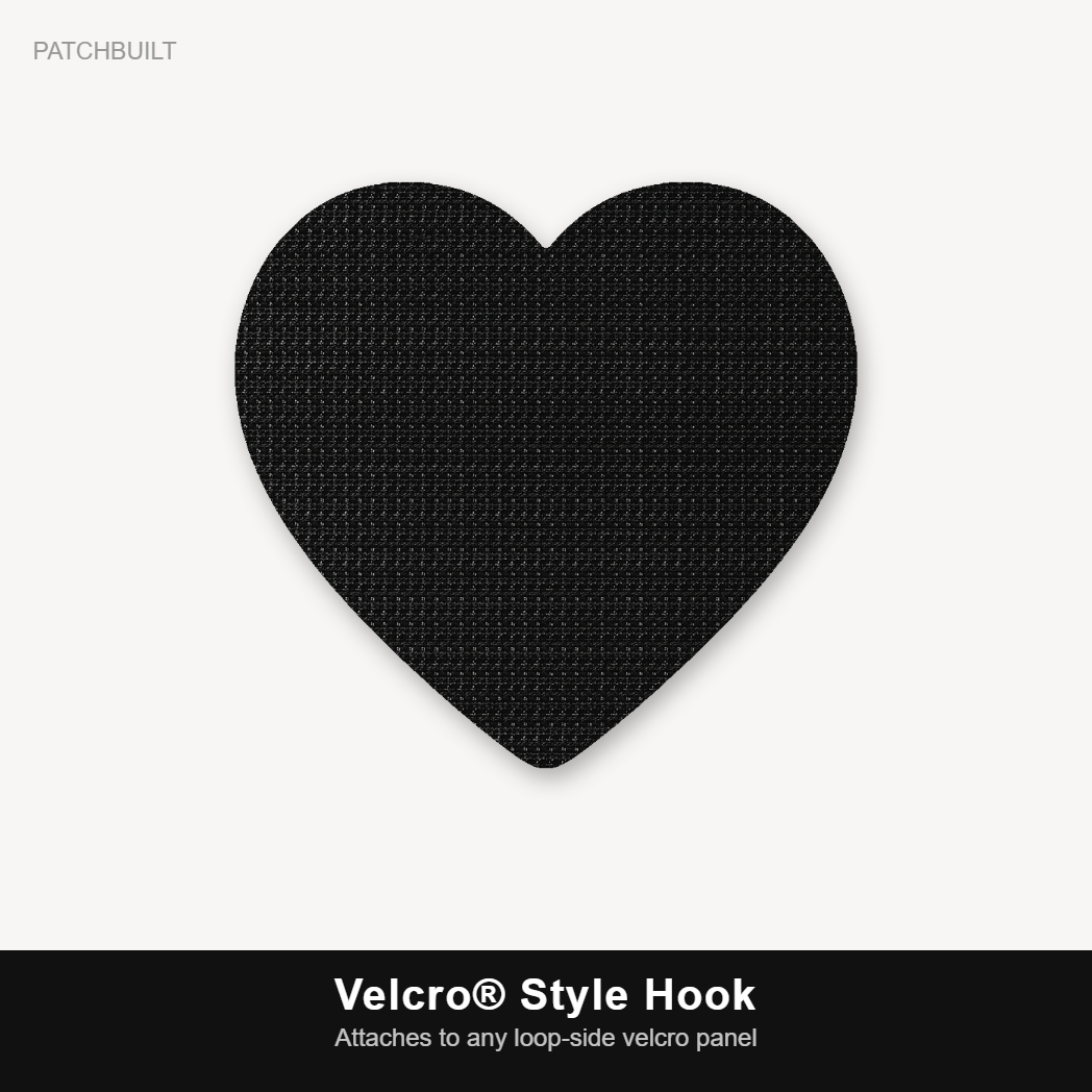 Military Wife Camo Heart – Leatherette Morale Patch — Velcro® Style Hook