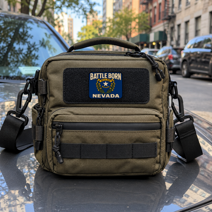 Battle Born Nevada – Leatherette Morale Patch — in use