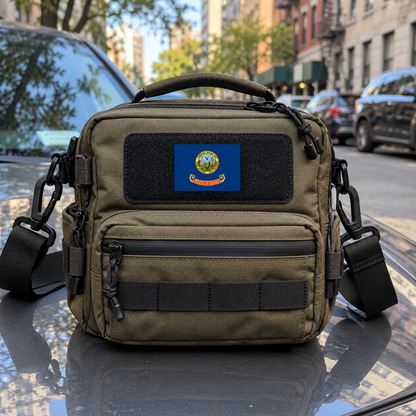 Idaho State Flag – Leatherette Morale Patch — in use