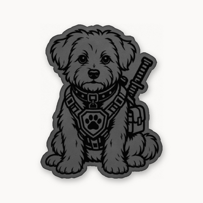 Tactical Maltese – Leatherette Morale Patch — Classic Gray