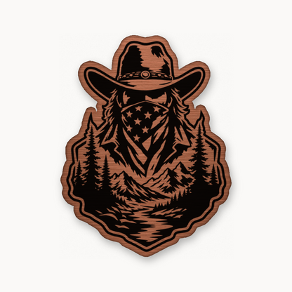 American Cowboy Style 1 – Leatherette Morale Patch — Copper