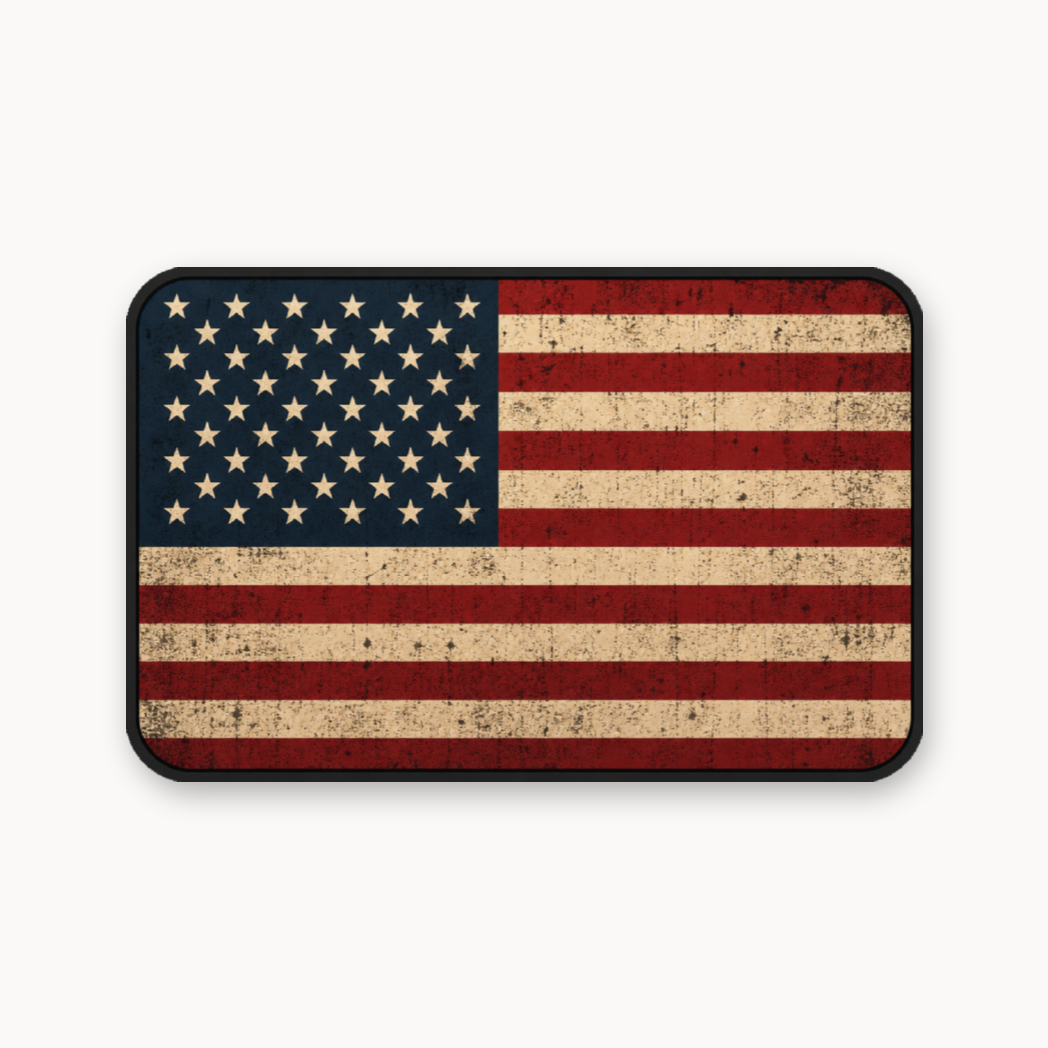 Distressed US Flag – Leatherette Morale Patch — UV Color