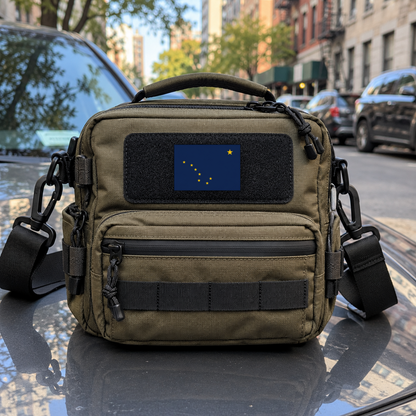 Alaska State Flag – Leatherette Morale Patch — in use