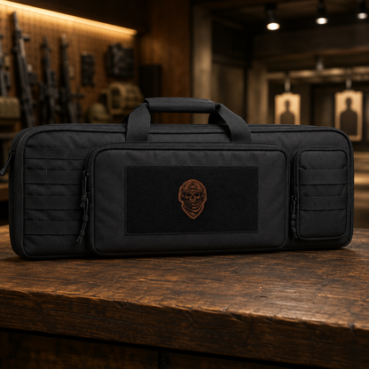 American Tactical Skull Operator – Leatherette Morale Patch — in use