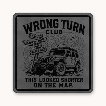 Wrong Turn Club – Leatherette Morale Patch — Classic Gray