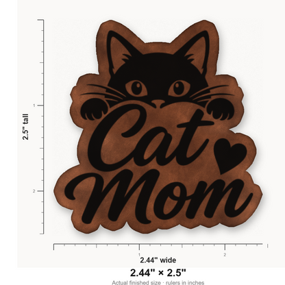 Cat Mom – Leatherette Morale Patch — size guide