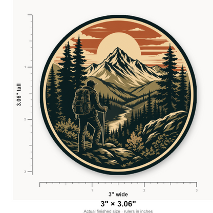 Vintage Mountain Hiker – Leatherette Morale Patch — size guide