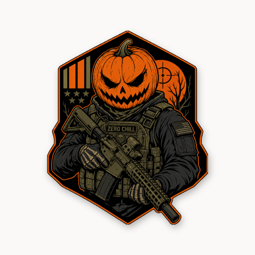 Tactical Pumpkin Operator – Leatherette Morale Patch — UV Color