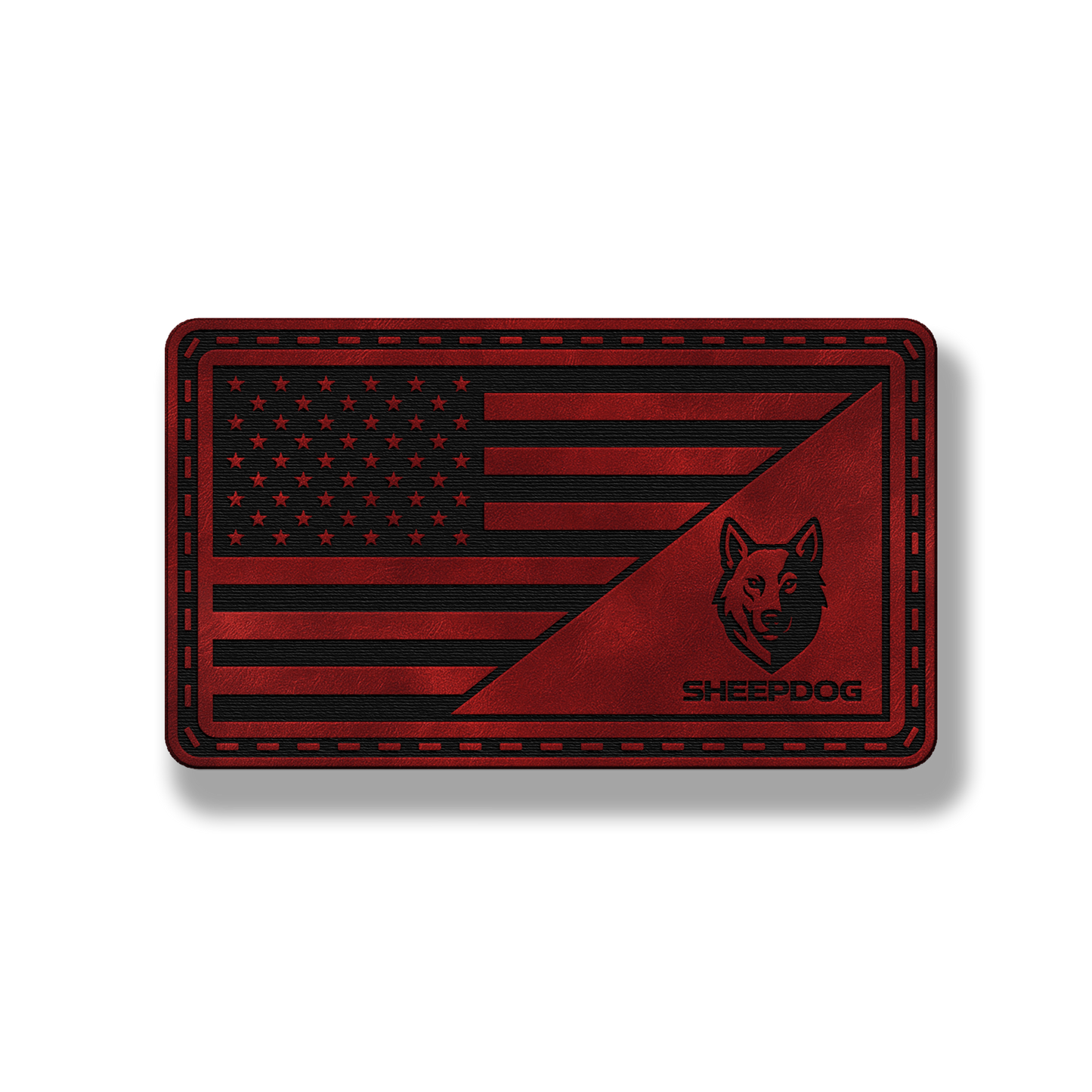 American Flag Sheep Dog Patch – Leatherette Patch