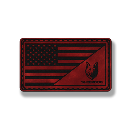 American Flag Sheep Dog Patch – Leatherette Patch