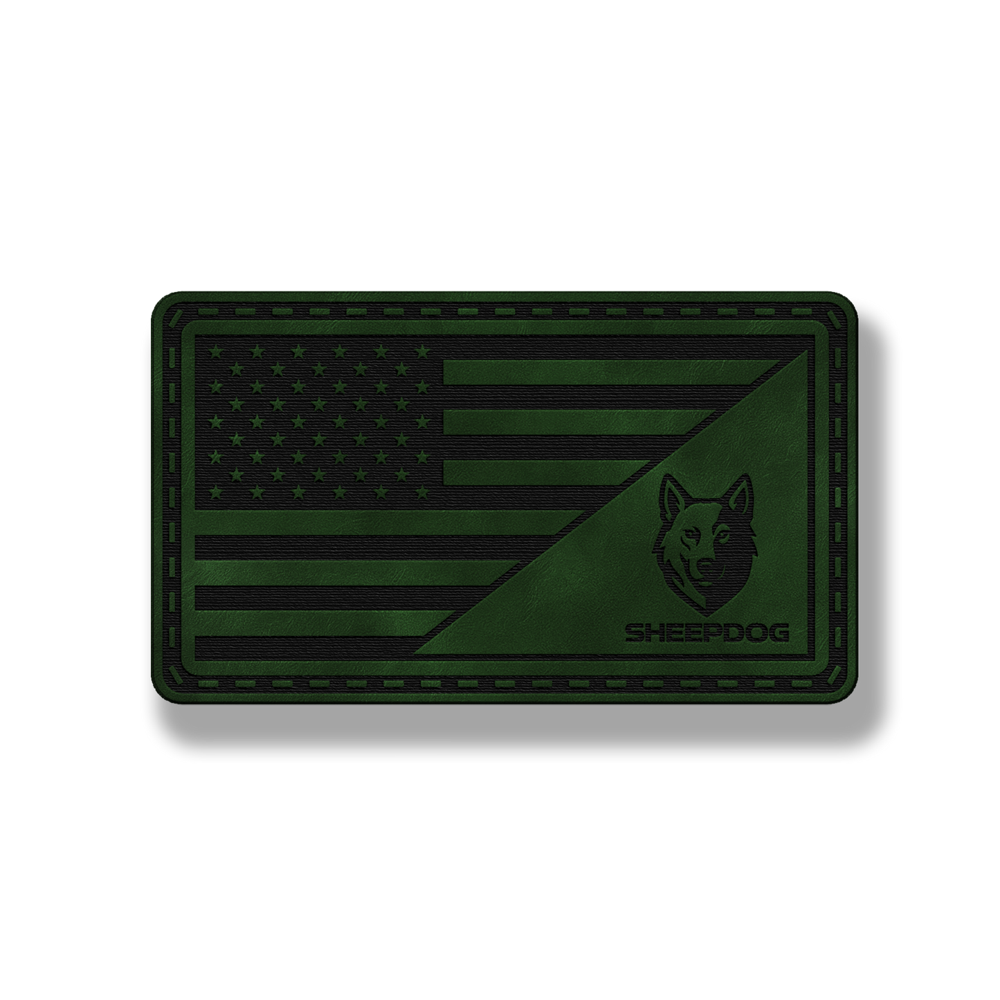 American Flag Sheep Dog Patch – Leatherette Patch