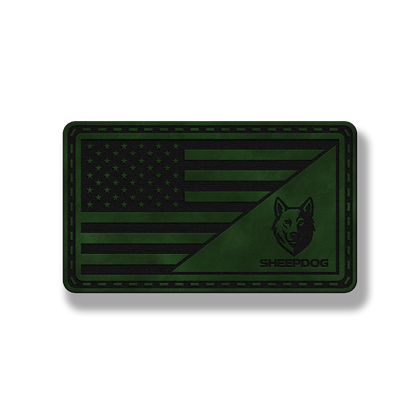 American Flag Sheep Dog Patch – Leatherette Patch