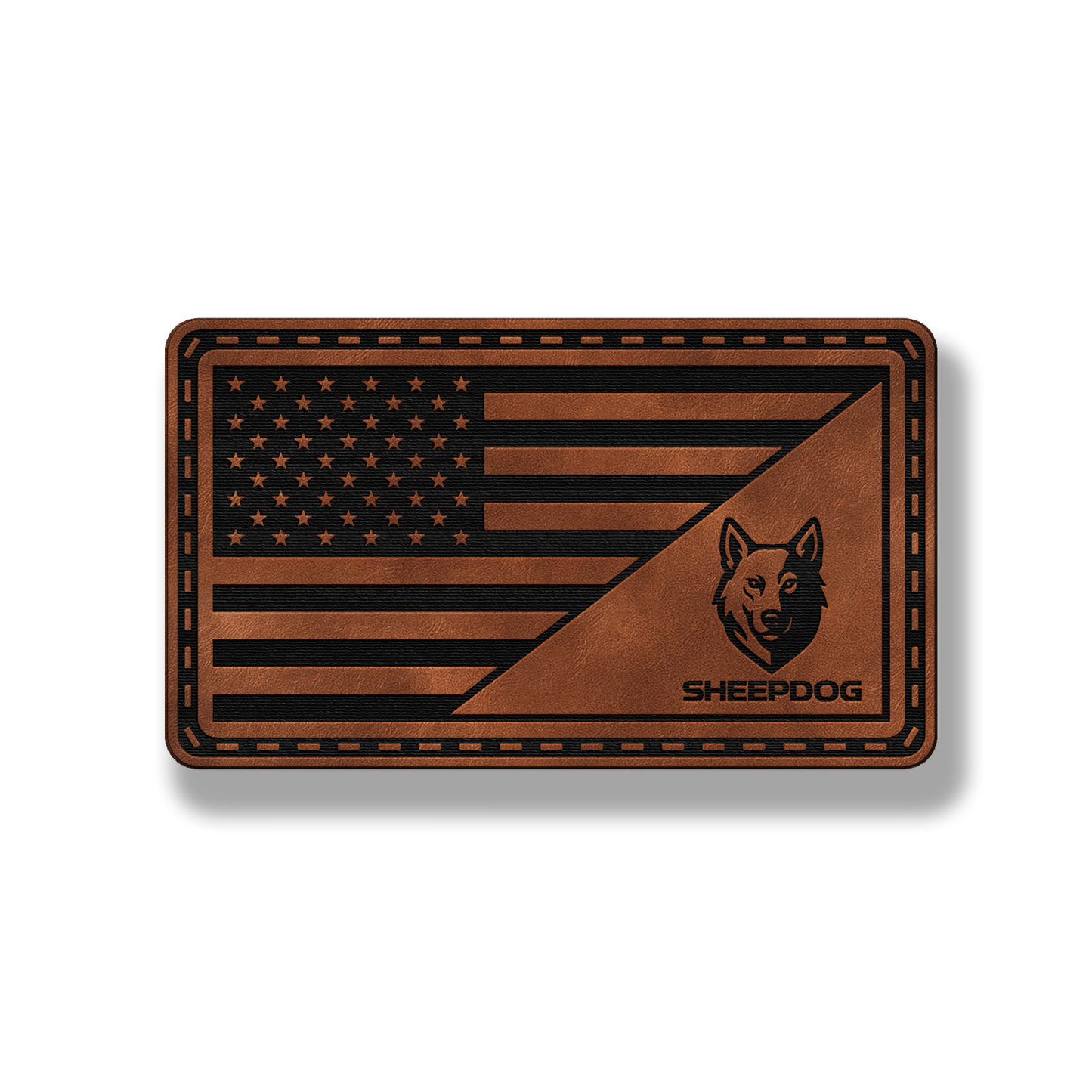 American Flag Sheep Dog Patch – Leatherette Patch