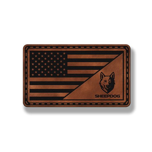 American Flag Sheep Dog Patch – Leatherette Patch