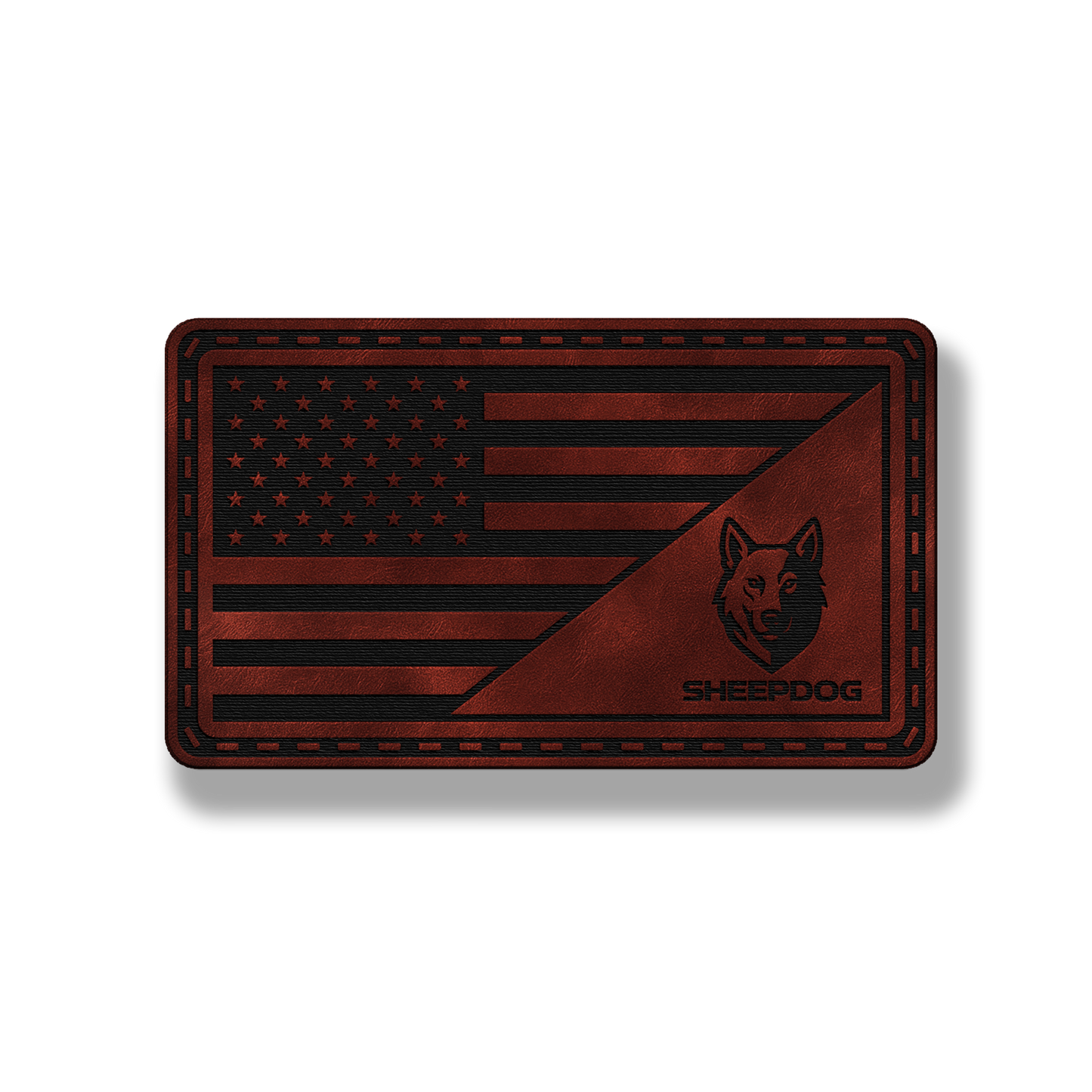 American Flag Sheep Dog Patch – Leatherette Patch