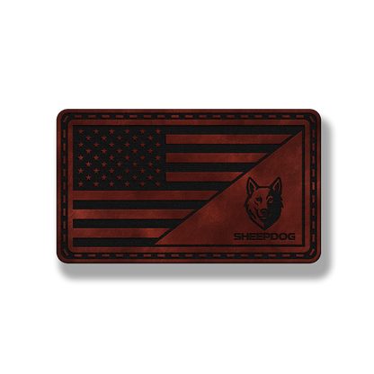 American Flag Sheep Dog Patch – Leatherette Patch