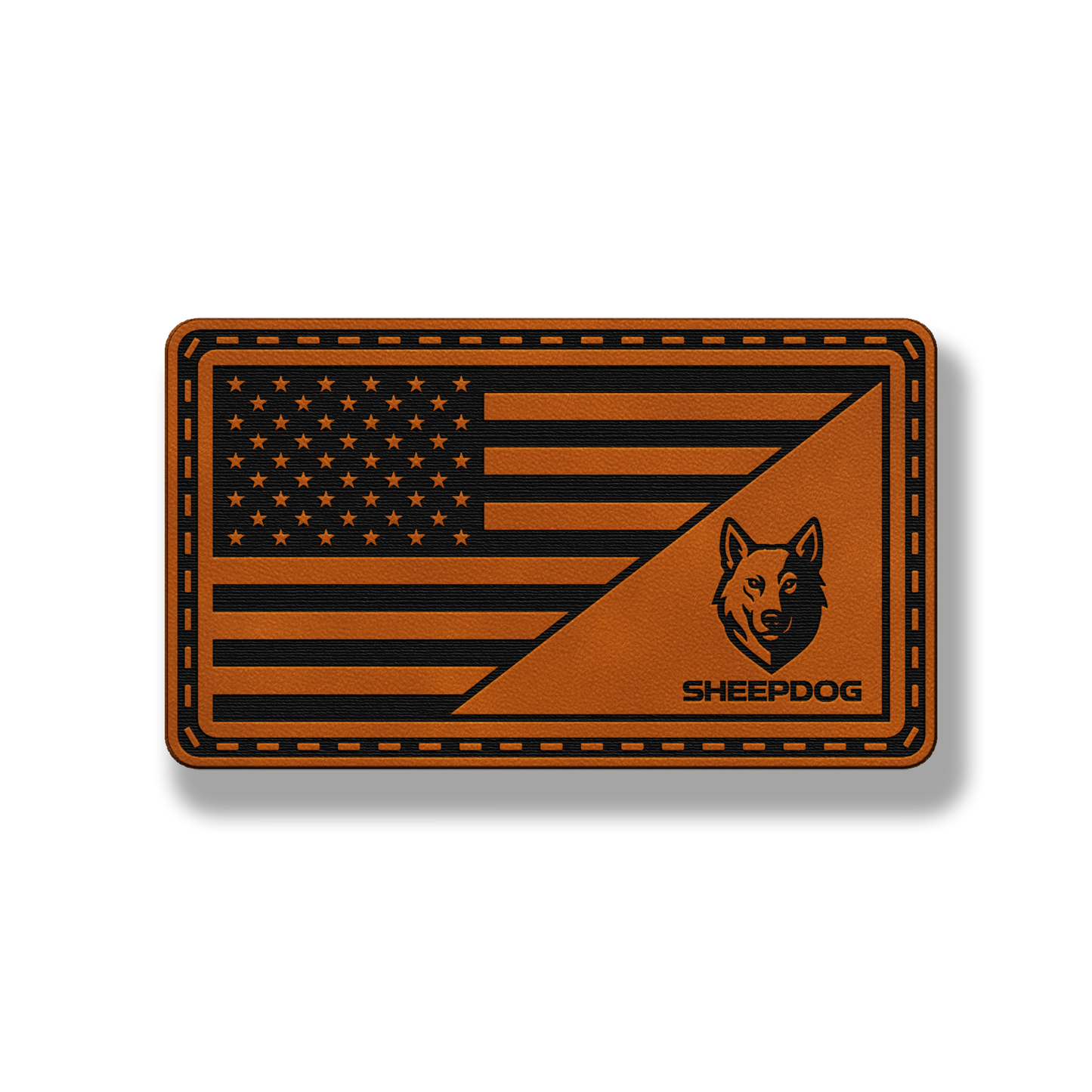 American Flag Sheep Dog Patch – Leatherette Patch