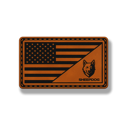 American Flag Sheep Dog Patch – Leatherette Patch