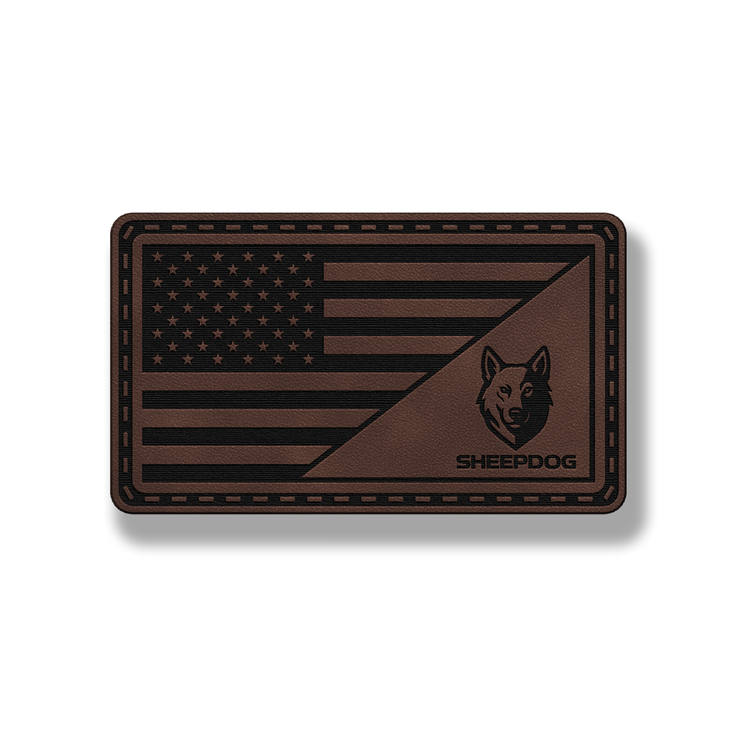 American Flag Sheep Dog Patch – Leatherette Patch
