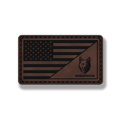 American Flag Sheep Dog Patch – Leatherette Patch
