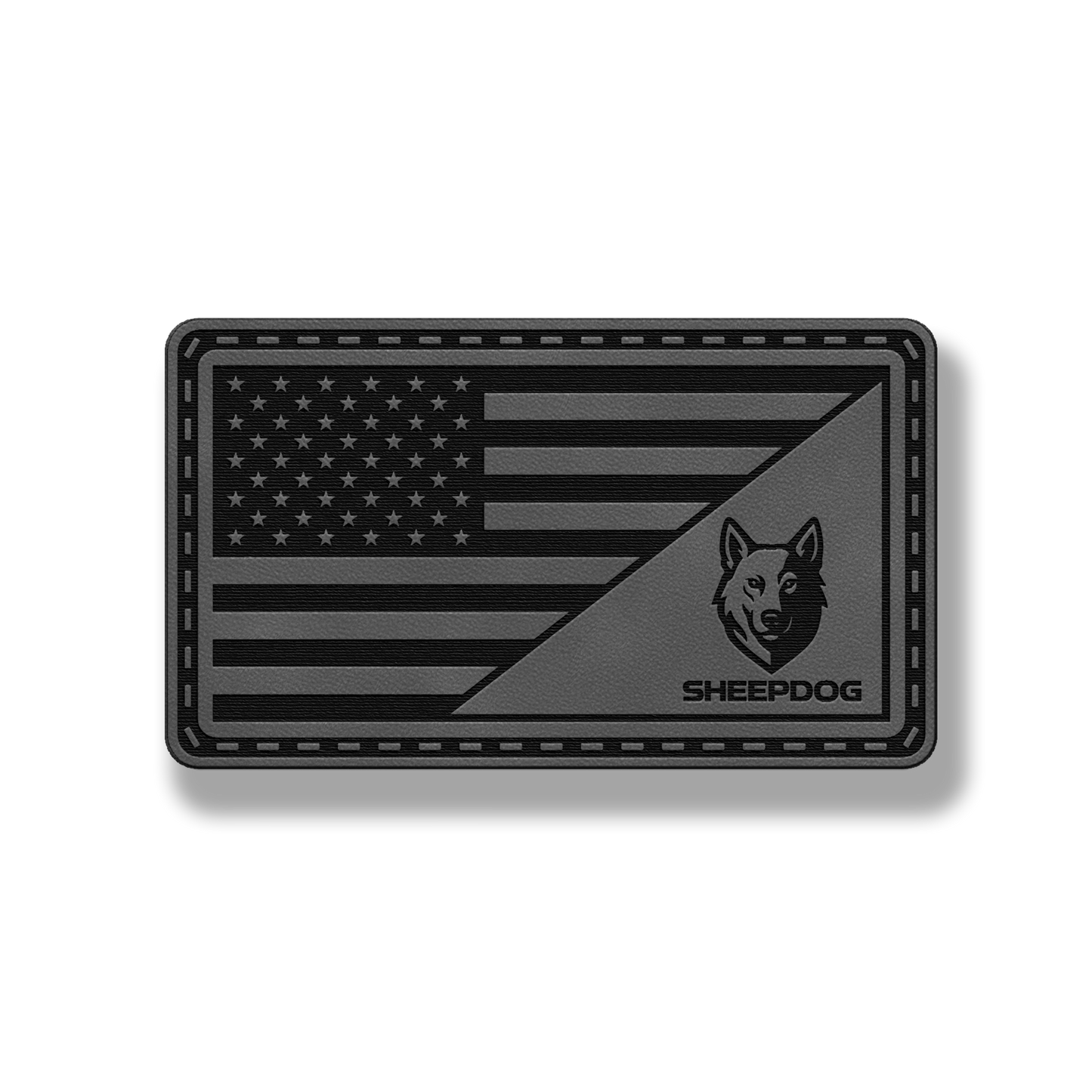 American Flag Sheep Dog Patch – Leatherette Patch