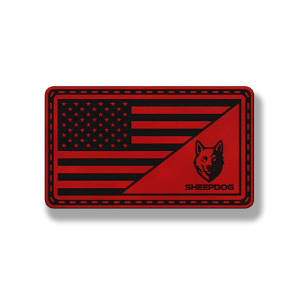 American Flag Sheep Dog Patch – Leatherette Patch