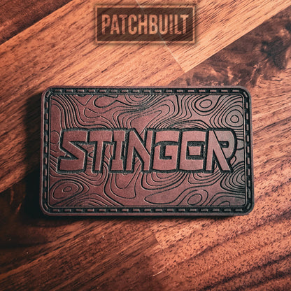 Personalized Name Topographic Leatherette Patch | Engraved Patch | Hook and Loop Morale Patch | Off-Road, Overland, Tactical Gear Patch