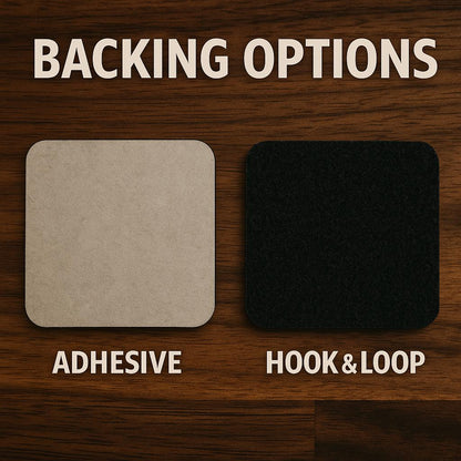 Custom Leatherette Patches – Personalized Logo, Name, or Design – Hook & Loop or Adhesive – Perfect for Hats, Backpacks, Jackets and More