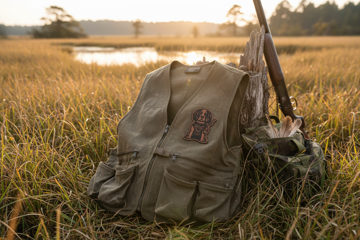 Tactical Springer Spaniel dog patch on hunting gear by PatchBuilt