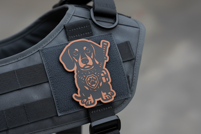 Tactical Dachshund Dog Patch – Leatherette Morale Patch