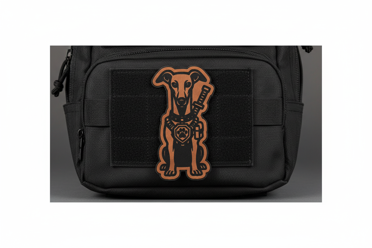 Tactical Greyhound Dog Patch – Leatherette Morale Patch