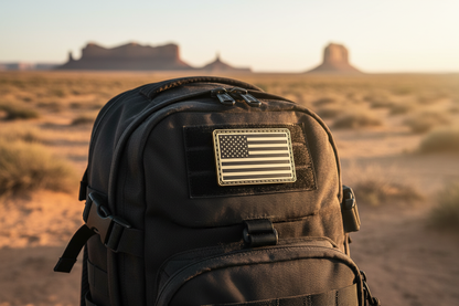SMALL BATCH - Brushed Gold & Black American Flag Patch – Hook Backed