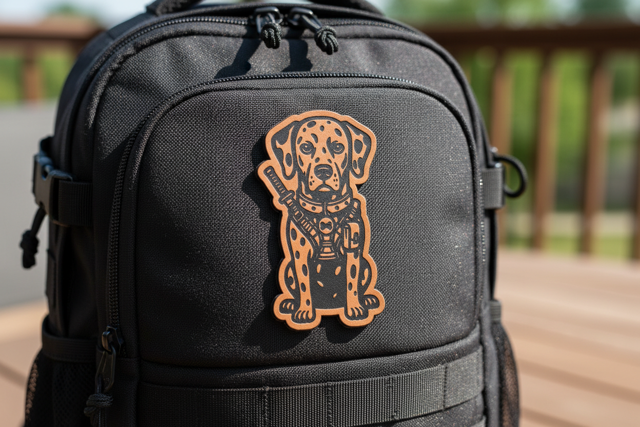 Tactical Dalmatian dog patch product photo by PatchBuilt