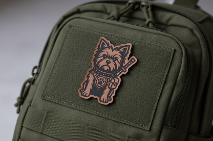 Tactical Yorkie Dog Patch – Leatherette Morale Patch