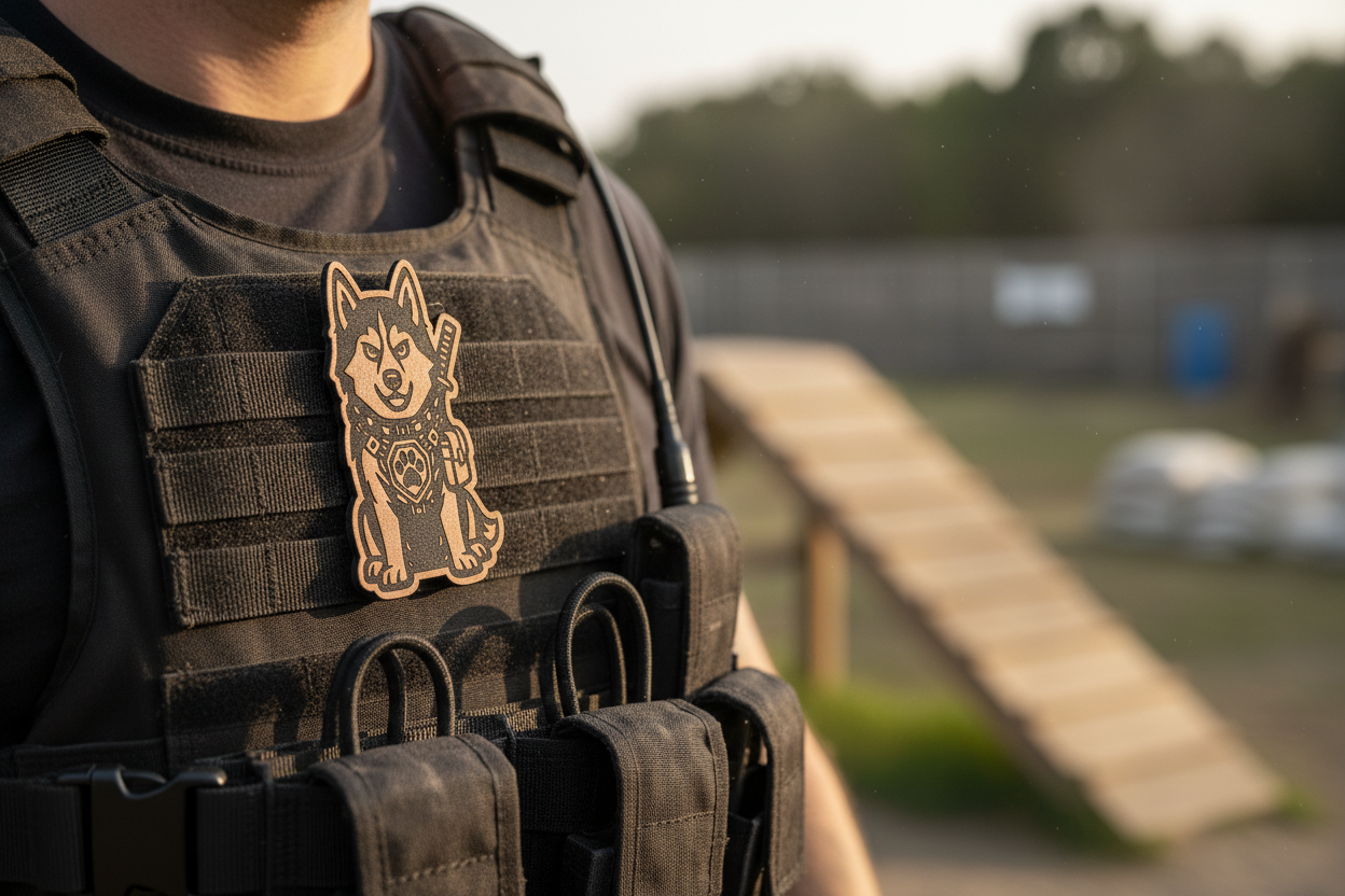Tactical Husky Dog Patch – Leatherette Morale Patch