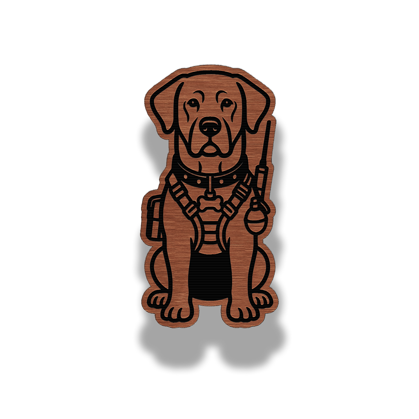 Lifetime Labrador dog brushed acrylic morale patch in copper stainless