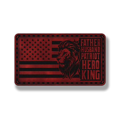 Lion Father Flag Patch – Leatherette Morale Patch