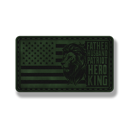 Lion Father Flag Patch – Leatherette Morale Patch