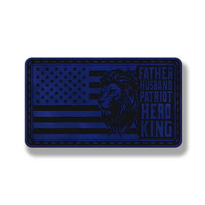 Lion Father Flag Patch – Leatherette Morale Patch