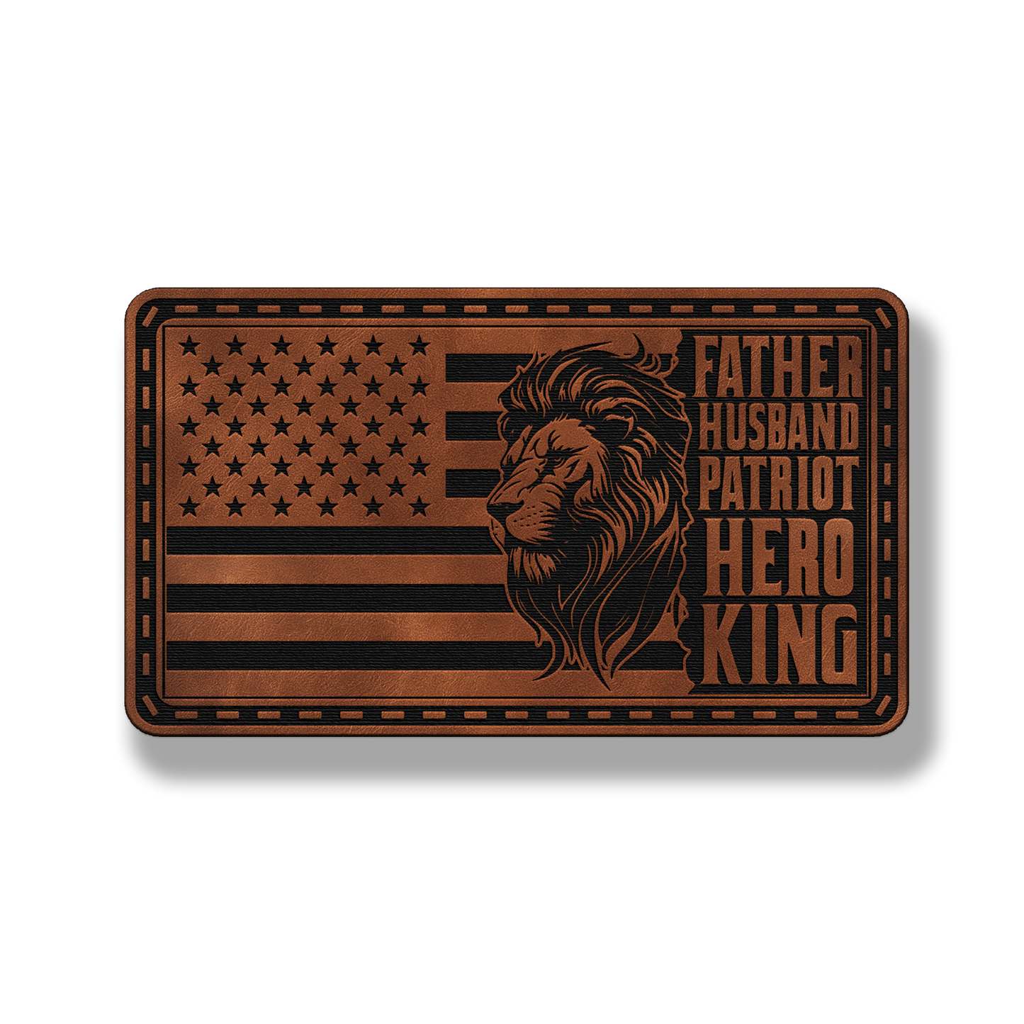 Lion Father Flag Patch – Leatherette Morale Patch