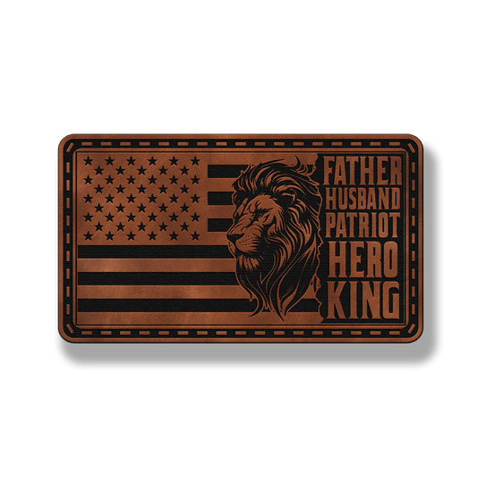 Lion Father Flag Patch – Leatherette Morale Patch