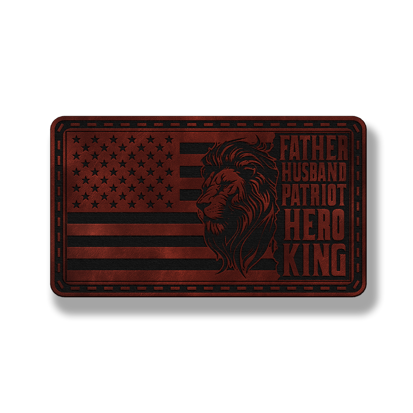 Lion Father Flag Patch – Leatherette Morale Patch
